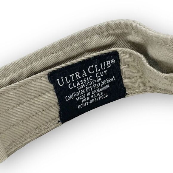 Hook Tribe Ultra Club Classic Cut Tan Visor 100% Cotton Adjustable OSFM - Picture 8 of 8